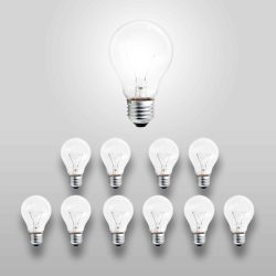 leader light bulb as concept